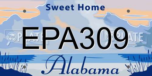 EPA309 Alabama License Plate
