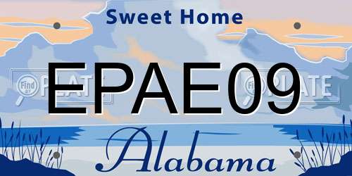EPAE09 Alabama License Plate