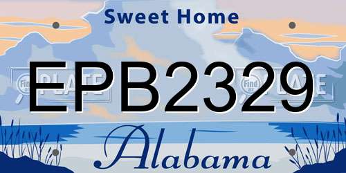 EPB2329 Alabama License Plate