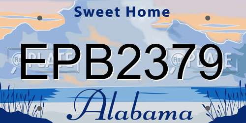EPB2379 Alabama License Plate