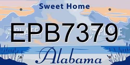 EPB7379 Alabama License Plate