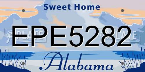 EPE5282 Alabama License Plate