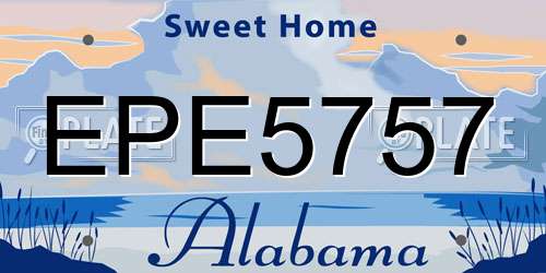 EPE5757 Alabama License Plate