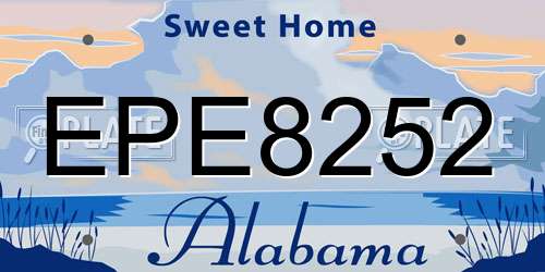 EPE8252 Alabama License Plate