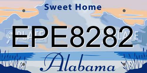 EPE8282 Alabama License Plate