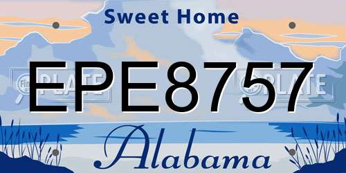 EPE8757 Alabama License Plate