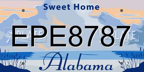 EPE8787 Alabama License Plate