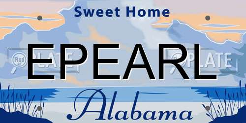 EPEARL Alabama License Plate