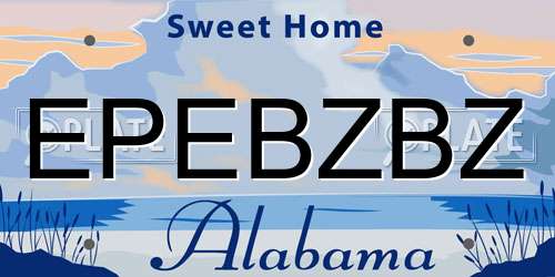 EPEBZBZ Alabama License Plate