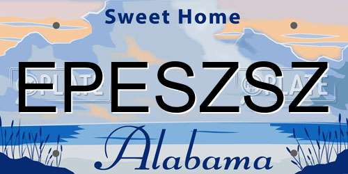 EPESZSZ Alabama License Plate