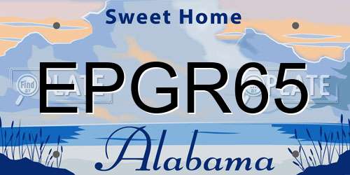 EPGR65 Alabama License Plate