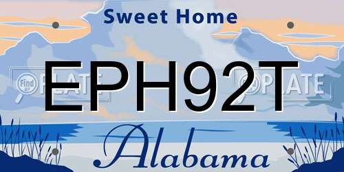 EPH92T Alabama License Plate