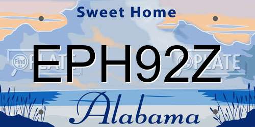 EPH92Z Alabama License Plate