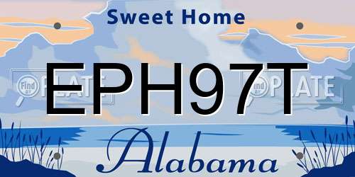 EPH97T Alabama License Plate