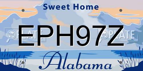 EPH97Z Alabama License Plate