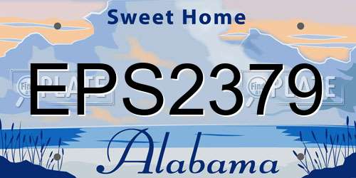 EPS2379 Alabama License Plate