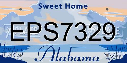 EPS7329 Alabama License Plate