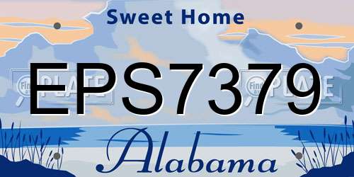 EPS7379 Alabama License Plate