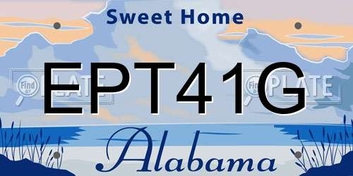 EPT41G Alabama License Plate