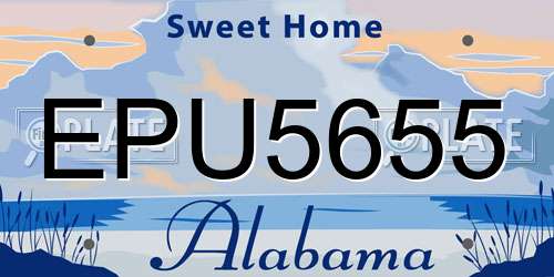 EPU5655 Alabama License Plate