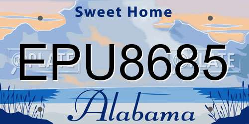 EPU8685 Alabama License Plate