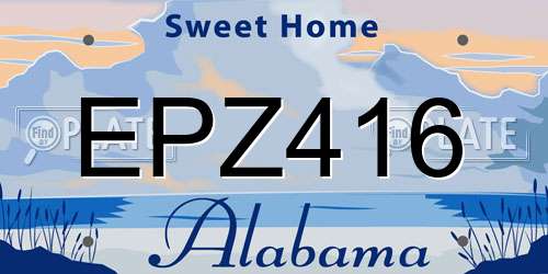 EPZ416 Alabama License Plate
