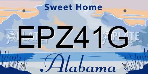 EPZ41G Alabama License Plate