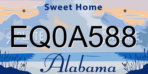EQ0A588 Alabama License Plate