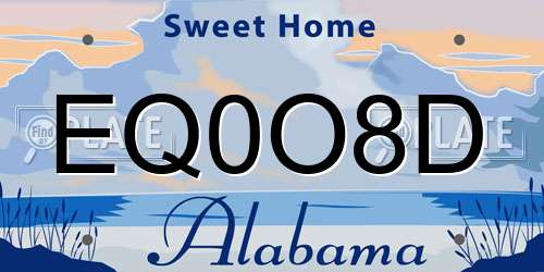 EQ0O8D Alabama License Plate