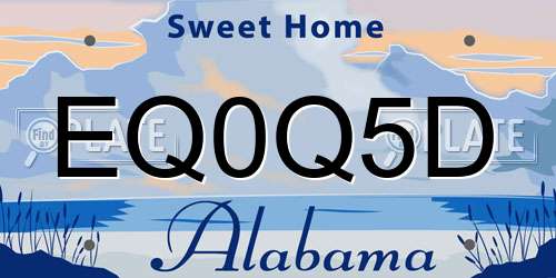 EQ0Q5D Alabama License Plate