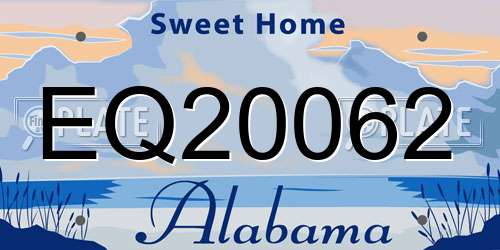 EQ20062 Alabama License Plate