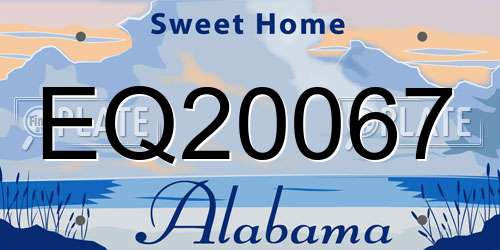EQ20067 Alabama License Plate