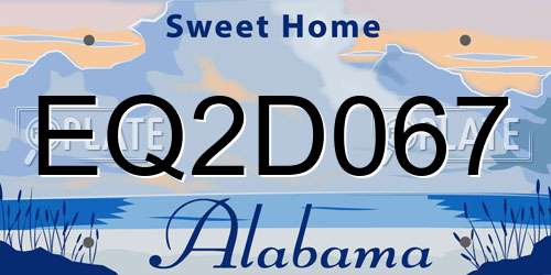 EQ2D067 Alabama License Plate