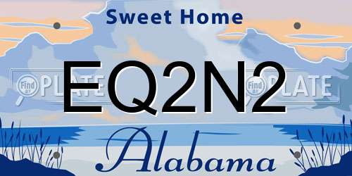 EQ2N2 Alabama License Plate
