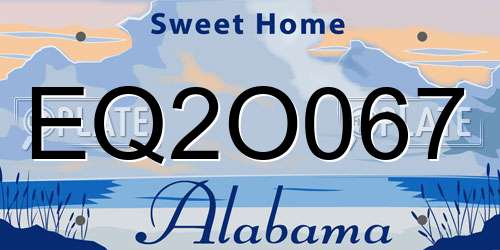 EQ2O067 Alabama License Plate