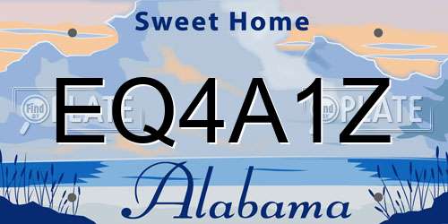 EQ4A1Z Alabama License Plate
