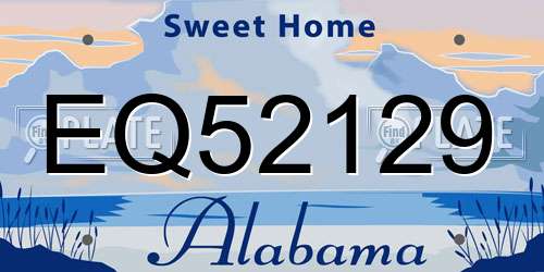 EQ52129 Alabama License Plate