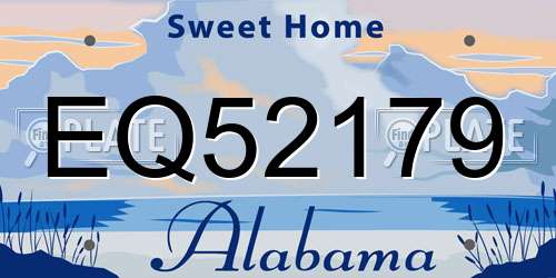 EQ52179 Alabama License Plate