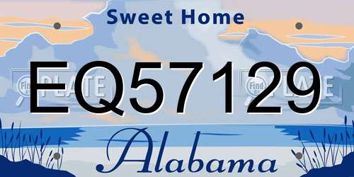 EQ57129 Alabama License Plate