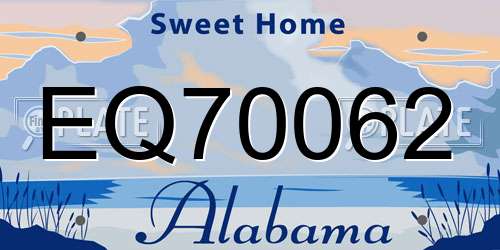 EQ70062 Alabama License Plate