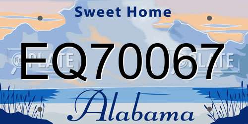 EQ70067 Alabama License Plate