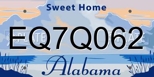 EQ7Q062 Alabama License Plate