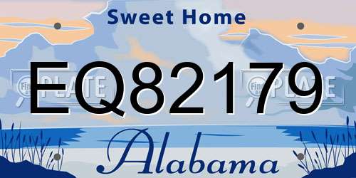 EQ82179 Alabama License Plate