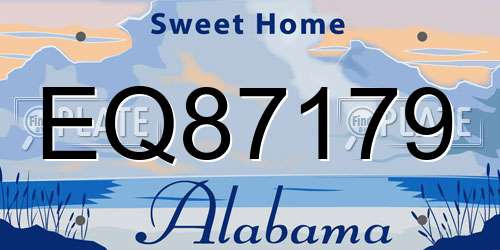 EQ87179 Alabama License Plate