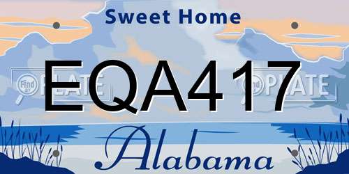 EQA417 Alabama License Plate