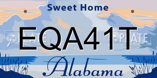 EQA41T Alabama License Plate