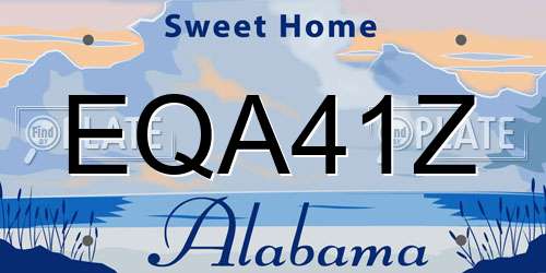 EQA41Z Alabama License Plate