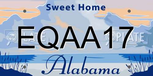 EQAA17 Alabama License Plate