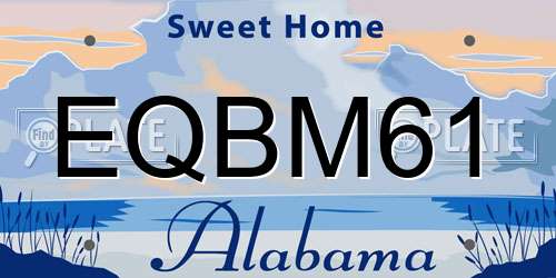 EQBM61 Alabama License Plate