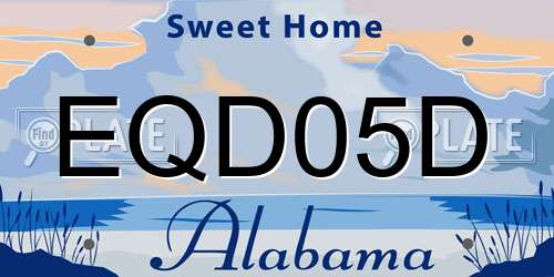 EQD05D Alabama License Plate